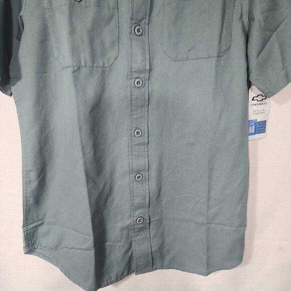 Chevrolet super service button down short sleeve shirt size Small NWT - Picture 6 of 8